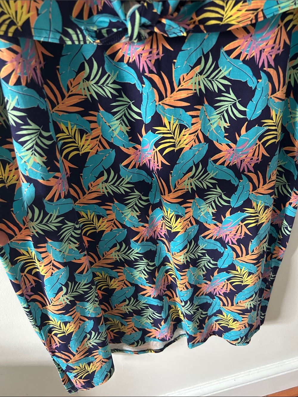 Pact Tropical Leaf Tank Dress Sleeveless Organic Cotton Beach Resort Wear SZ XL - Picture 5 of 11